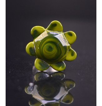 Bague Fleur en Verre vert...