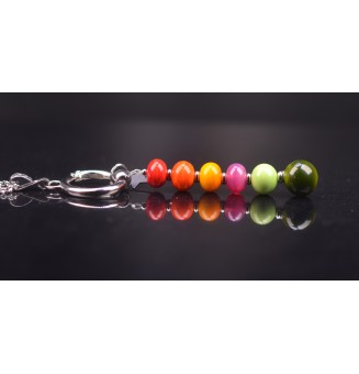 Collier "Éclat de Joie" Multicolore" en perles de verre filé - acier inoxydable
