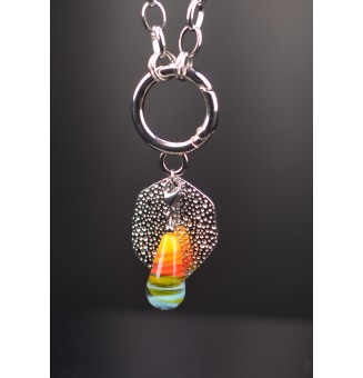 Sautoir Multifonction en Acier Inoxydable & Perle de Verre multicolore