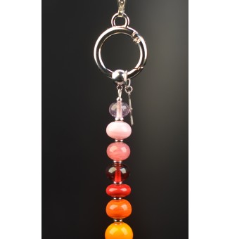 Collier "Éclat de Joie" Multicolore" en perles de verre filé - acier inoxydable