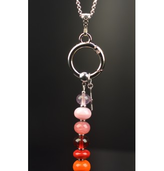 Collier "Éclat de Joie" Multicolore" en perles de verre filé - acier inoxydable