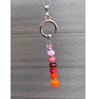 Collier "Éclat de Joie" Multicolore" en perles de verre filé - acier inoxydable