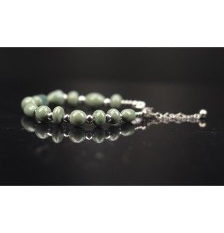 Bracelet "kaki moyen" en perles de verre filé – Un éclat de couleurs à votre poignet (17 / 18 cm)