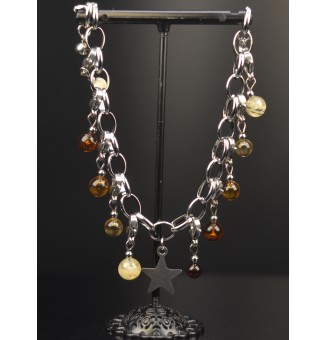 Bracelet Charms en Verre Filé – Éclat ambré et Modularité