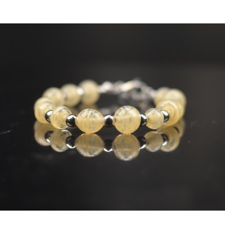 Bracelet "IVOIRE RUBAN" en perles de verre filé – Un éclat de couleurs à votre poignet (17 / 18 cm)