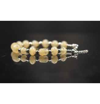 Bracelet "IVOIRE RUBAN" en perles de verre filé – Un éclat de couleurs à votre poignet (17 / 18 cm)