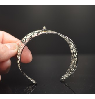 Bracelet manchette réglable pour cabochon interchangeable - acier inoxydable