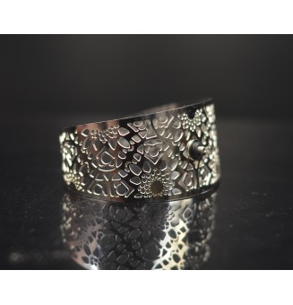 Bracelet manchette réglable pour cabochon interchangeable - acier inoxydable