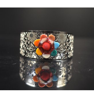 Bracelet manchette réglable pour cabochon interchangeable - acier inoxydable