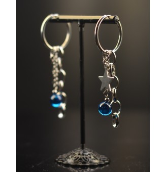 Boucles d’Oreilles ROCK en Verre "turquoise translucide" et acier inoxydable -  par Liloo Créations