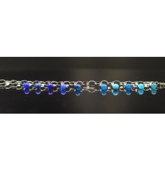 Bracelet Charms en Verre Filé – Éclat bleuté et Modularité
