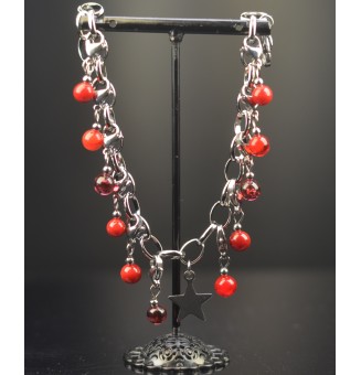 Bracelet Charms en Verre Filé – Éclat rouge et rubis et Modularité