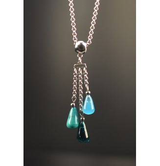 collier gouttes "vert" en...