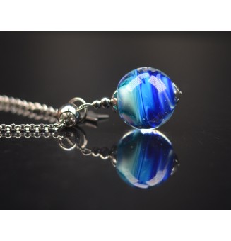 Collier "BLEU" en Perles de...