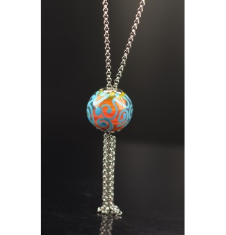 Collier Long Épuré avec Perle "multicolore" ,  en Verre Filé – Liloo Créations