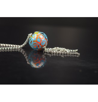 Collier Long Épuré avec Perle "multicolore" ,  en Verre Filé – Liloo Créations