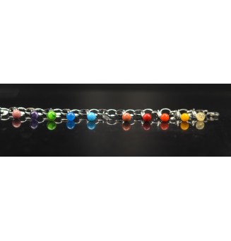 Bracelet Charms en Verre Filé – Éclat Multicolore et Modularité