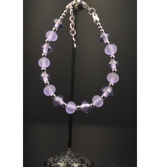 Bracelet "violet" en perles de verre filé – Un éclat de couleurs à votre poignet (16 / 17 cm)