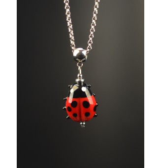 collier coccinelle en verre...