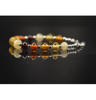 Bracelet multicolore en perles de verre filé  (poignet 16.5/17.5 cm) – Un éclat de couleurs à votre poignet