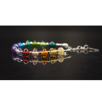 Bracelet "multicolore" en perles de verre filé – Un éclat de couleurs à votre poignet (15 à 16.5  cm)