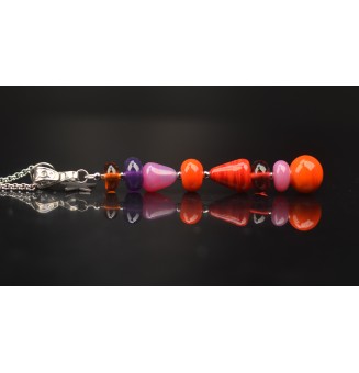 Collier "Éclat de Joie "multicolore" en perles de verre filé - acier inoxydable
