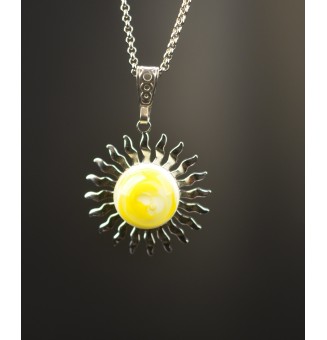 Collier Soleil jaune en...