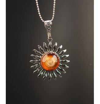 Collier Soleil ambré en...