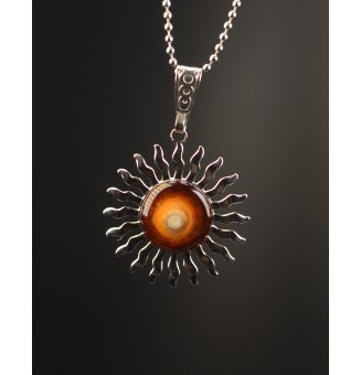 Collier Soleil ambré en...