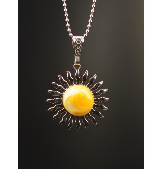 Collier Soleil jaune en...