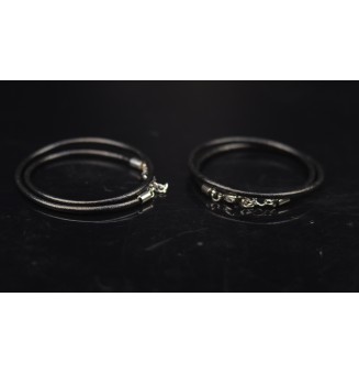 2 bracelets cuir noir et...