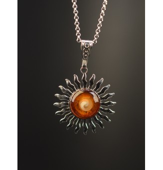 Collier Soleil ambré en...