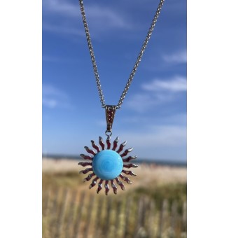 Collier Soleil turquoise en...