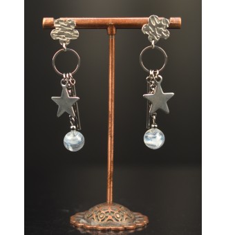 Boucles d'Oreilles en Perles de Verre blanches – Élégance et Modernité