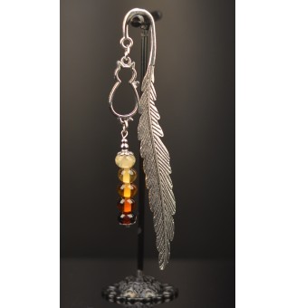 Marque-page en métal avec perles de verre filé au chalumeau 12 cm  – Liloo Créations