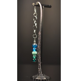 Marque-page en métal avec perles de verre filé au chalumeau 12 cm  – Liloo Créations