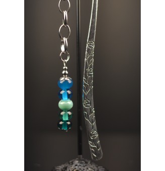 Marque-page en métal avec perles de verre filé au chalumeau 12 cm  – Liloo Créations
