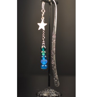 Marque-page en métal avec perles de verre filé au chalumeau 12 cm  – Liloo Créations