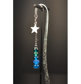 Marque-page en métal avec perles de verre filé au chalumeau 12 cm  – Liloo Créations