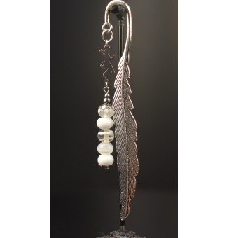 Marque-page en métal avec perles de verre filé au chalumeau 12 cm  – Liloo Créations