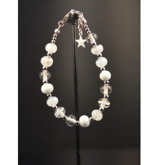 Bracelet blanc en perles de...