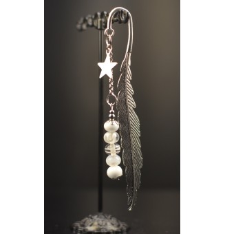 Marque-page en métal avec perles de verre filé au chalumeau 12 cm  – Liloo Créations