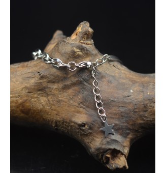 Bracelet demi-jonc en acier inoxydable avec cabochon en verre filé – Dégradé ambré