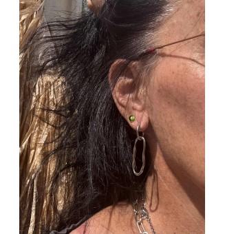 Boucles d’oreilles créoles modulables – acier inoxydable - avec 2 breloques interchangeables