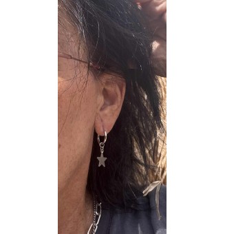 Boucles d’oreilles créoles modulables – acier inoxydable - avec 3 breloques interchangeables