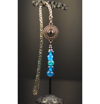 Marque-page en métal avec perles de verre filé au chalumeau 12 cm  – Liloo Créations