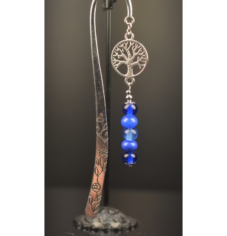 Marque-page en métal avec perles de verre filé au chalumeau 12 cm  – Liloo Créations