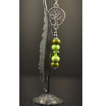 Marque-page en métal avec perles de verre filé au chalumeau 12 cm  – Liloo Créations
