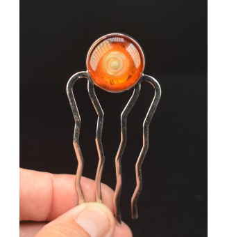 Barrette à cheveux avec cabochon en verre ambré – Liloo Créations