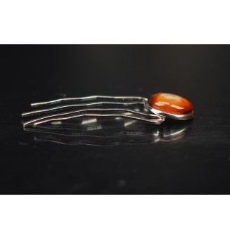 Barrette à cheveux avec cabochon en verre ambré – Liloo Créations